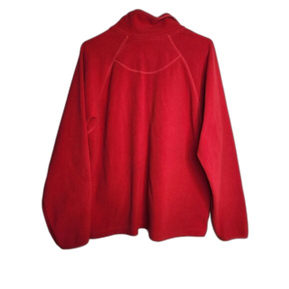 Men's Old Navy Red quarter-zip fleece pullover Sz. L Front Spell Out Y2k Retro - Picture 3 of 10